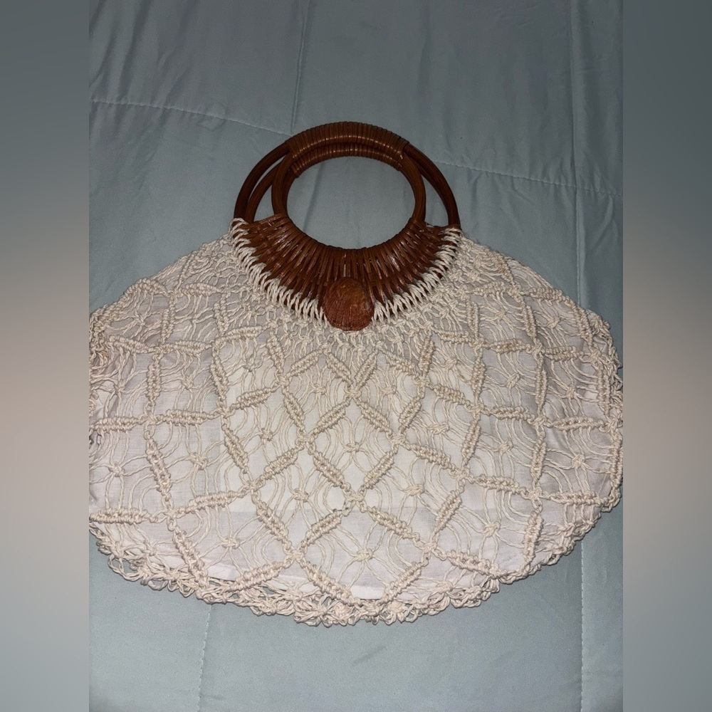 Beach purse Cream Woven Handbag